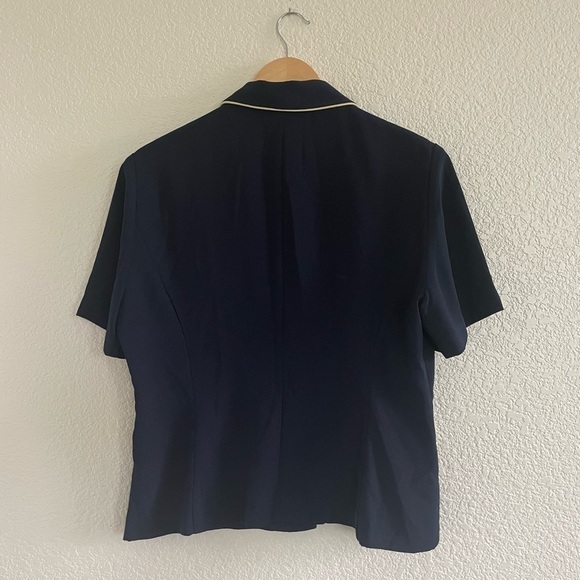 Studio I Navy Blazer with White Trim - Picture 3 of 7